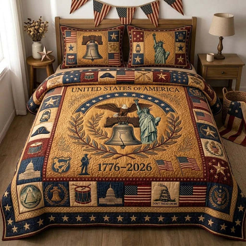 Patriot Unity Emblem 3-Piece Quilted Bedding Set GFTOHD14597