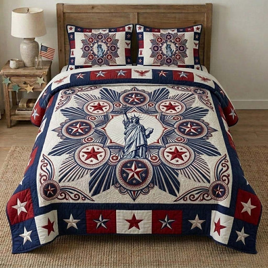 Classic Eagle Banner 3-Piece Quilted Bedding Set GFTOHD14602