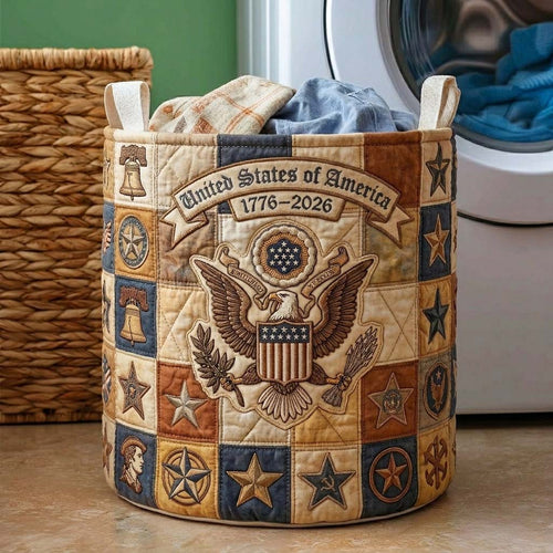 Heritage Eagle Crest Quilted Laundry Basket GFTOHD14606