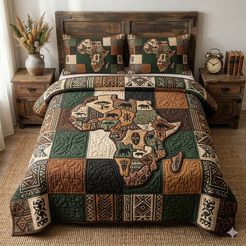 Africa Legacy 3-Piece Quilted Bedding Set GFTOHD14658