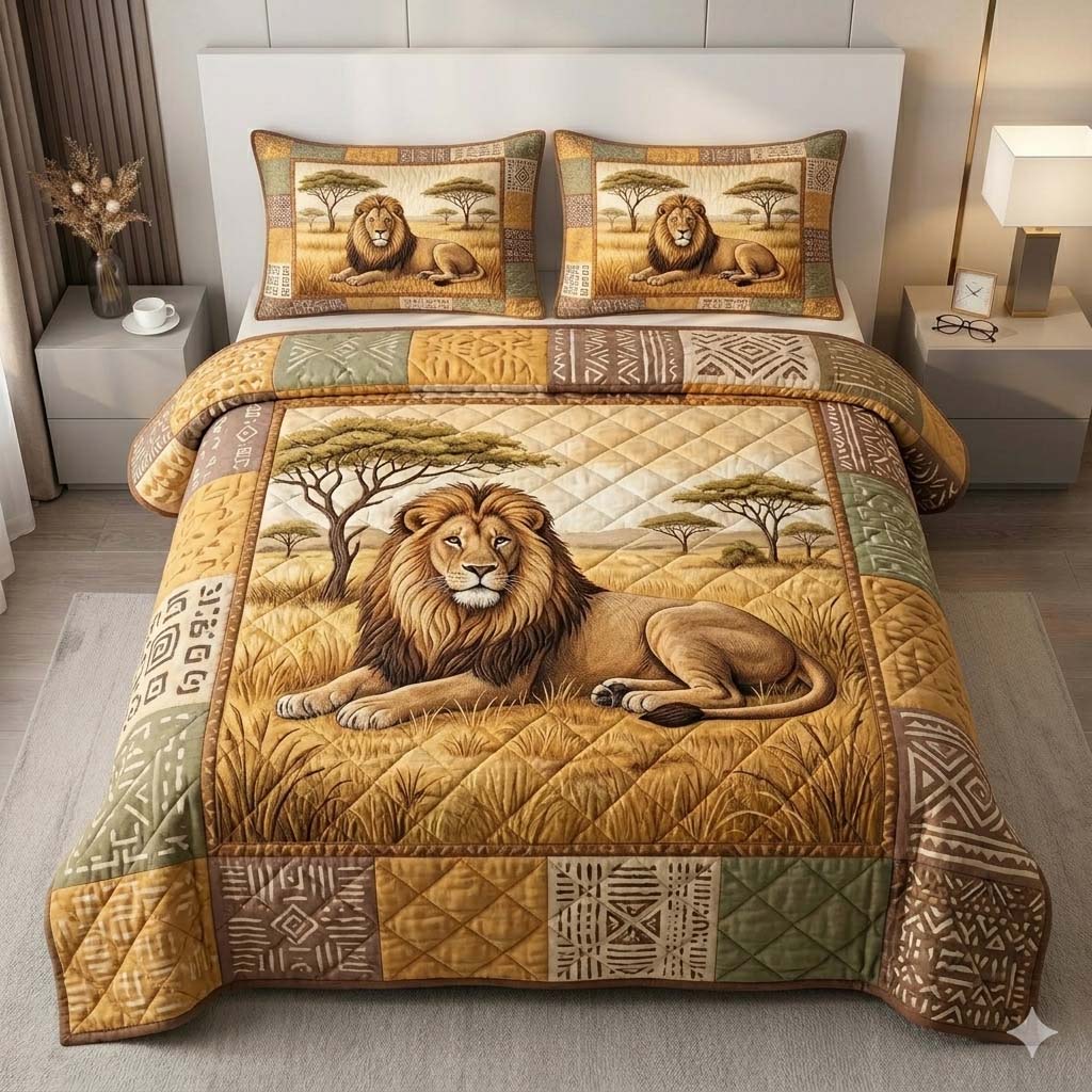 Golden Savannah 3-Piece Quilted Bedding Set GFTOHD14662