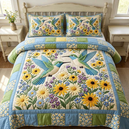 Spring Humming 3-Piece Quilted Bedding Set GFTOHD14687