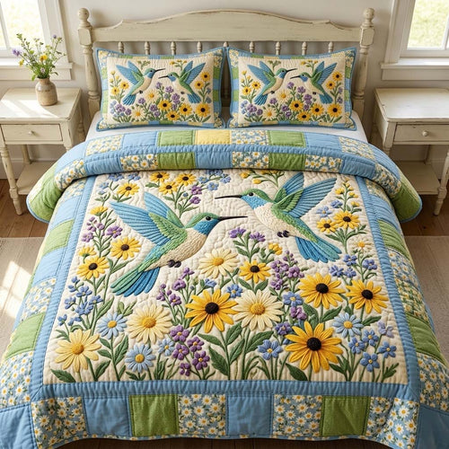 Spring Humming 3-Piece Quilted Bedding Set GFTOHD14687