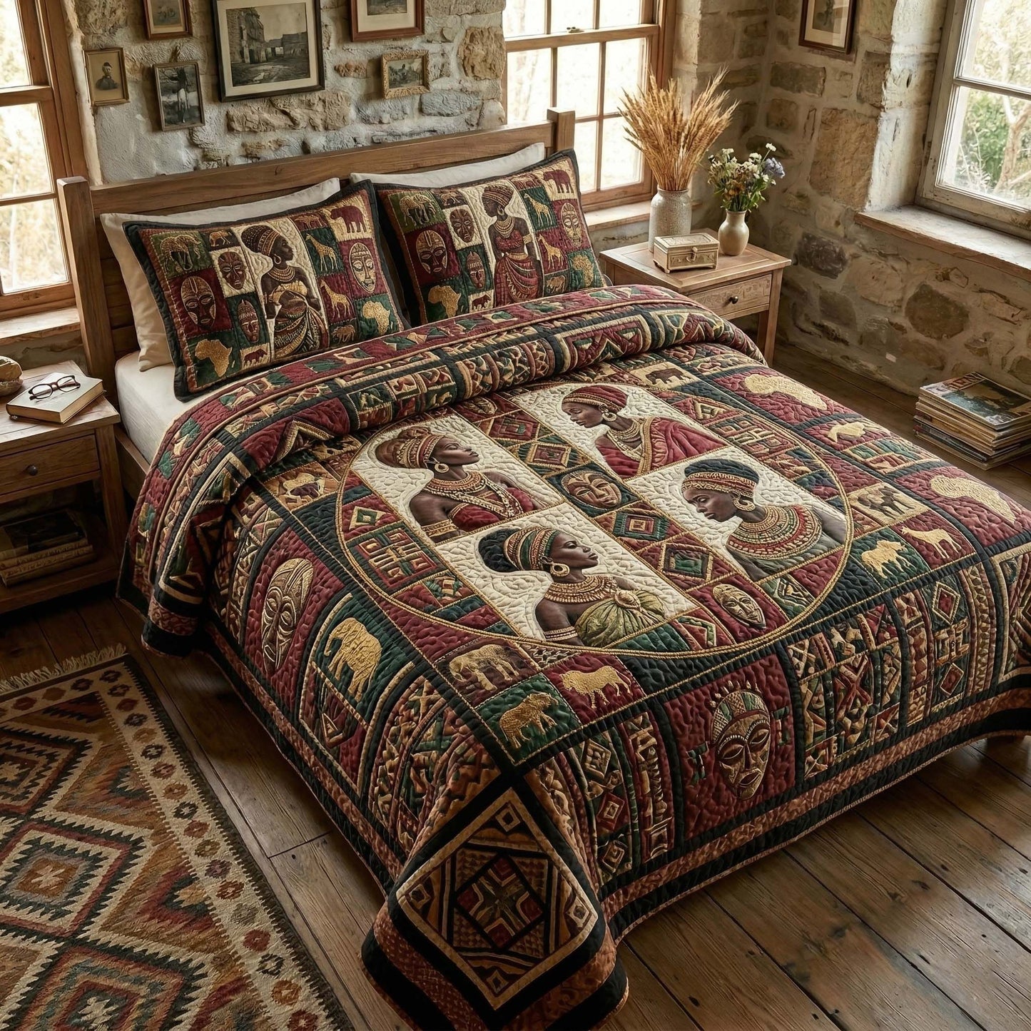 Tribal Heritage 3-Piece Quilted Bedding Set GFTOHD14716