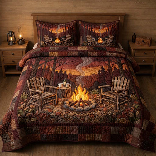 Campfire Haven 3-Piece Quilted Bedding Set GFTOHD14743