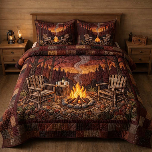Campfire Haven 3-Piece Quilted Bedding Set GFTOHD14743