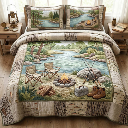 Riverside Escape 3-Piece Quilted Bedding Set GFTOHD14744