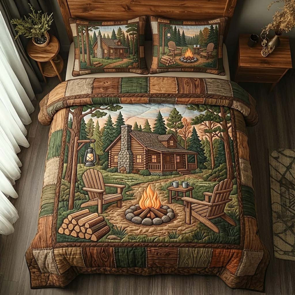 Woodland Retreat 3-Piece Quilted Bedding Set GFTOHD14749