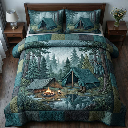 Misty Forest Camp 3-Piece Quilted Bedding Set GFTOHD14750
