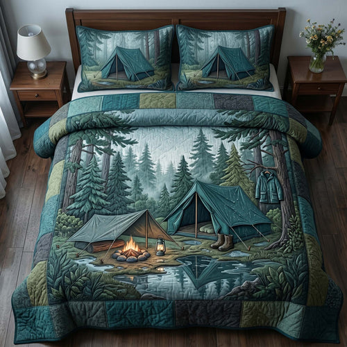 Misty Forest Camp 3-Piece Quilted Bedding Set GFTOHD14750