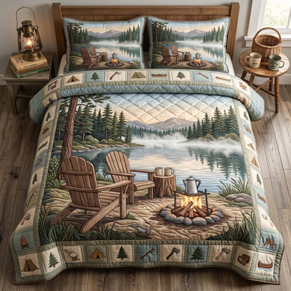 Lake Morning Camp 3-Piece Quilted Bedding Set GFTOHD14752