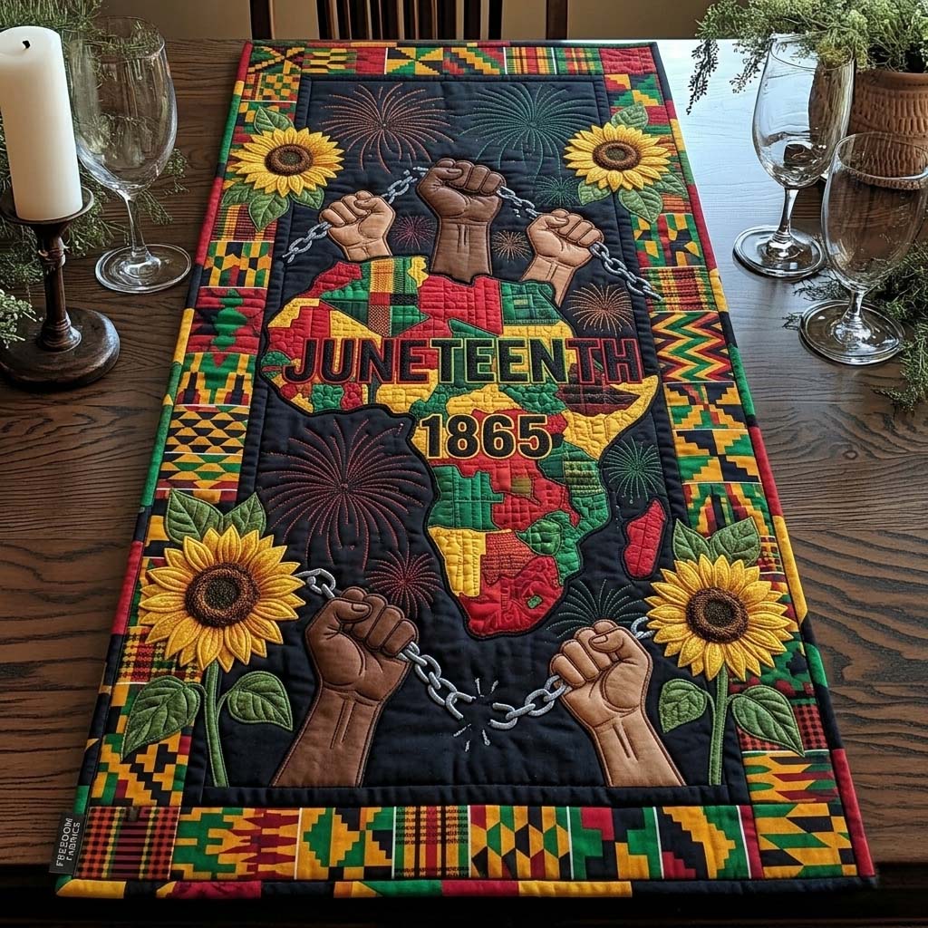 Africa Freedom Bloom Quilted Table Runner GFTOHD14822