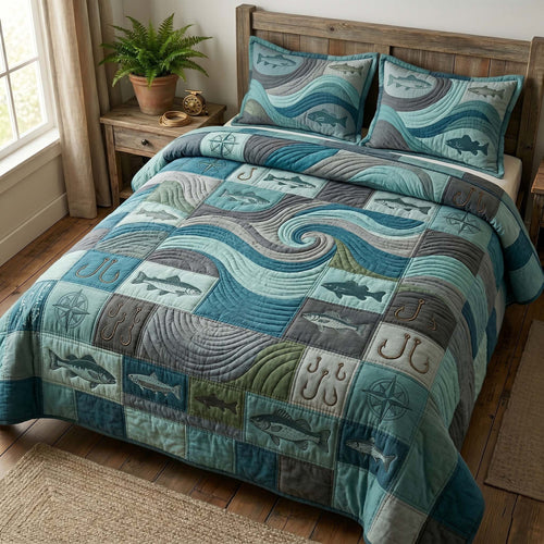 Ocean Drift 3-Piece Quilted Bedding Set GFTOHD14900