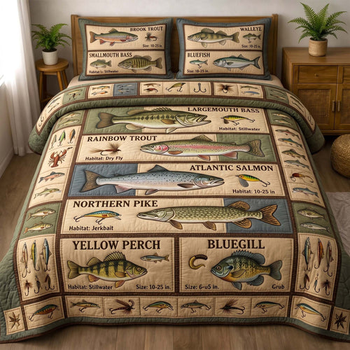 Angler Guide 3-Piece Quilted Bedding Set GFTOHD14902