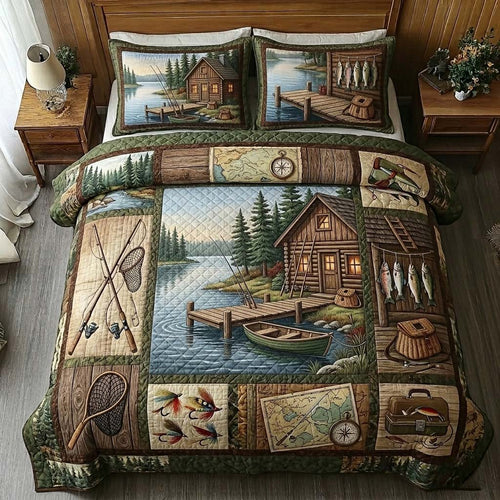 Forest Dock 3-Piece Quilted Bedding Set GFTOHD14907