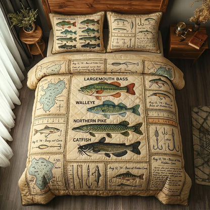 Angler Log 3-Piece Quilted Bedding Set GFTOHD14911