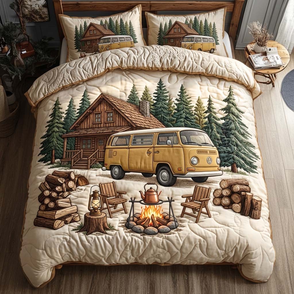 Forest Camper 3-Piece Quilted Bedding Set GFTOHD14912