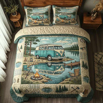 Lake Camper 3-Piece Quilted Bedding Set GFTOHD14914