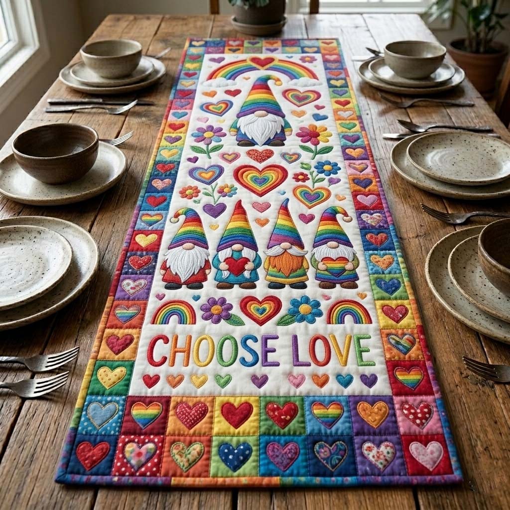 Choose Love Quilted Table Runner GFTOHD14951