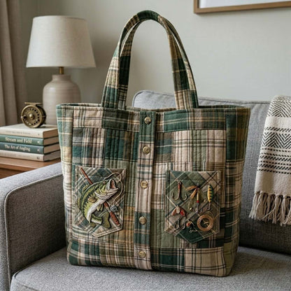 Angler Patch Shirt Quilted Tote Bag GFTOHD15032