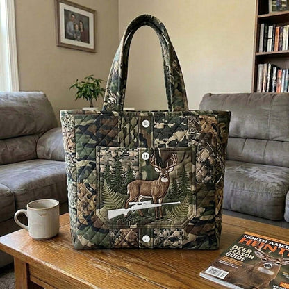 Hunter Camo Shirt Quilted Tote Bag GFTOHD15035
