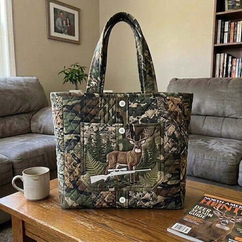 Hunter Camo Shirt Quilted Tote Bag GFTOHD15035