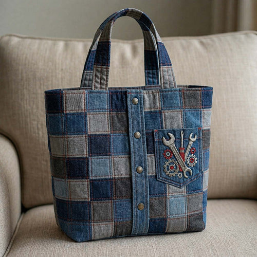 Denim Tool Shirt Quilted Tote Bag GFTOHD15039