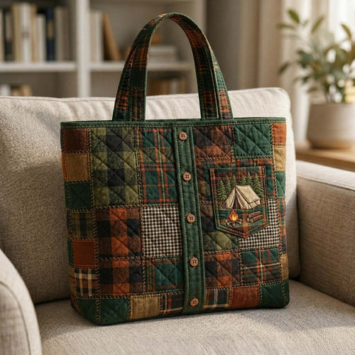 Camping Trail Shirt Quilted Tote Bag GFTOHD15040
