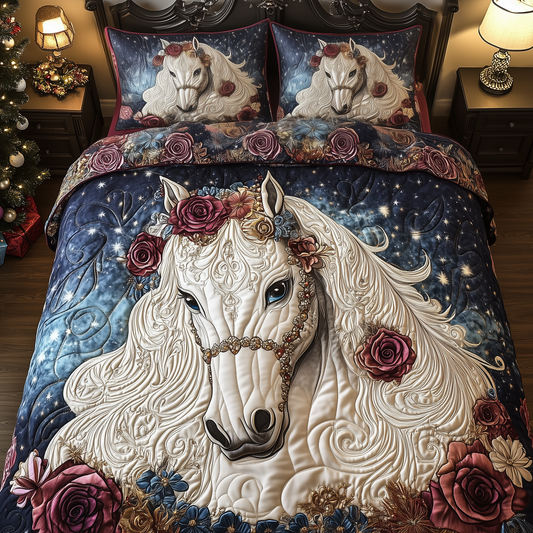 Luxurious Dreamy Horse 3-Piece Quilted Bedding Set GFTOHD1658