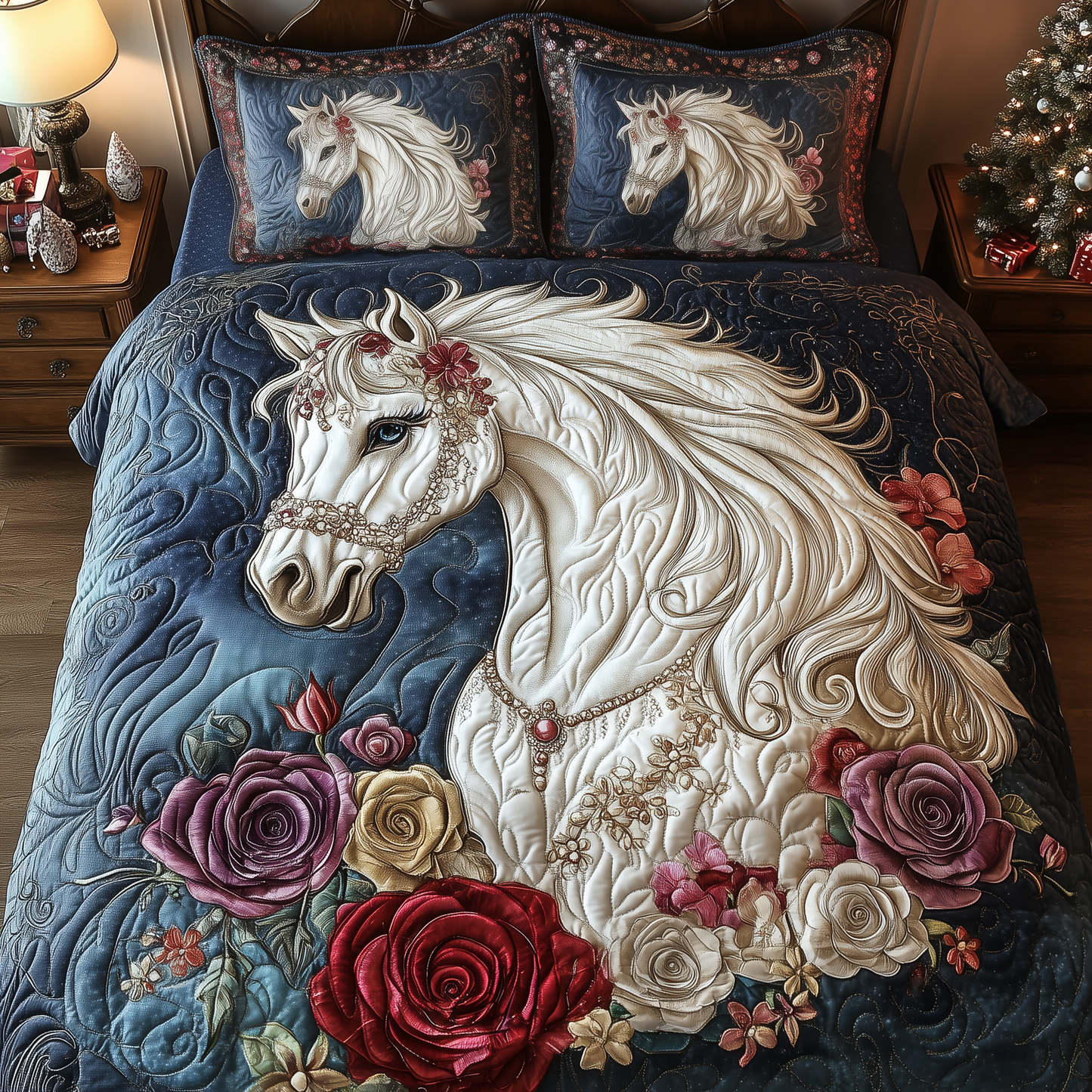 Luxurious Dreamy Horse 3-Piece Quilted Bedding Set GFTOHD1659