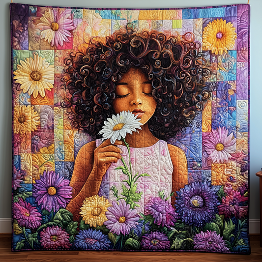 Brown Beauty in Bloom Quilted Blanket GFTOHD1666