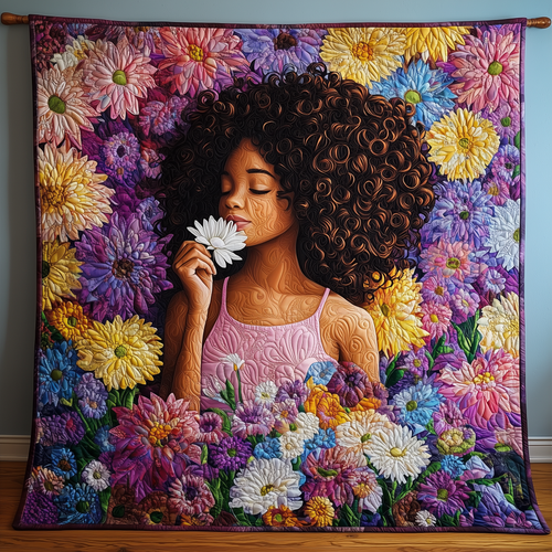 Brown Beauty in Bloom Quilted Blanket GFTOHD1667