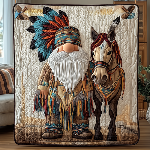 Gnome in Feathers Quilted Blanket GFTOHD1680