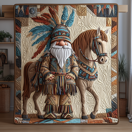 Gnome in Feathers Quilted Blanket GFTOHD1681