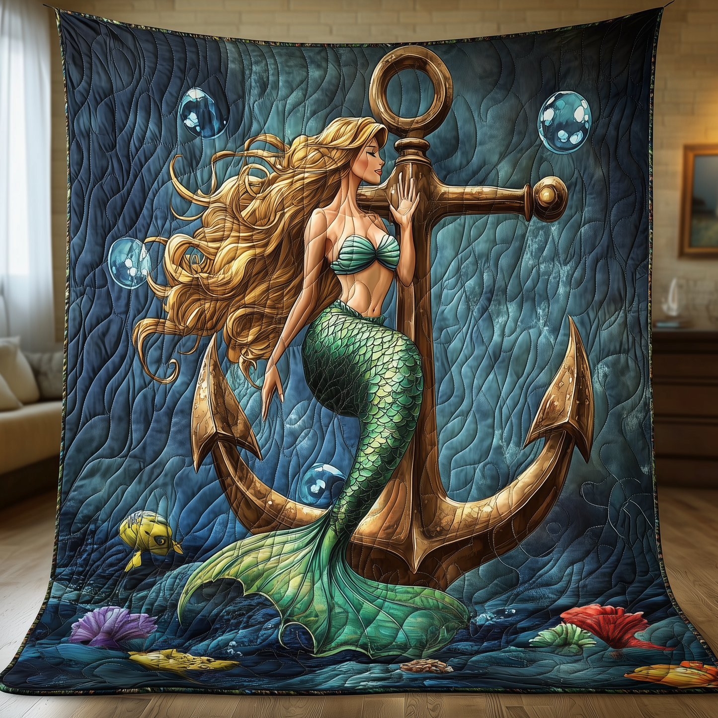 Whimsical Mermaid Tale Quilted Blanket GFTOHD1683