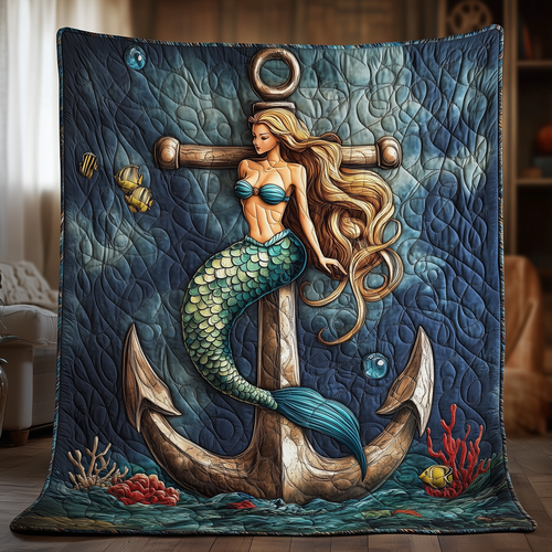 Mystic Mermaid Anchor Quilted Blanket GFTOHD1685