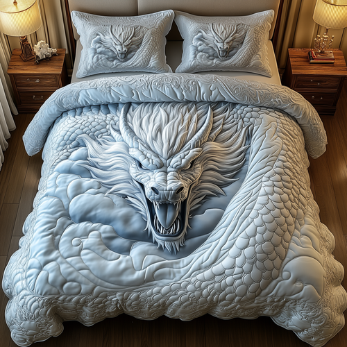 Celestial Cloud Dragon 3-Piece Quilted Bedding Set GFTOHD1732