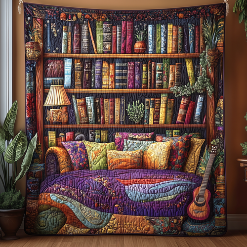 Vintage Mystic Bookshelf Quilted Blanket GFTOHD1818