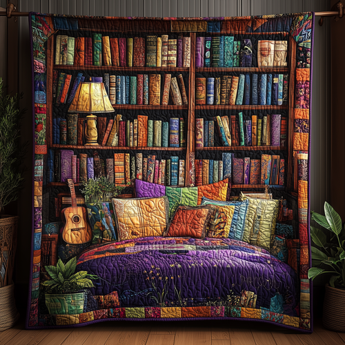 Vintage Mystic Bookshelf Quilted Blanket GFTOHD1819