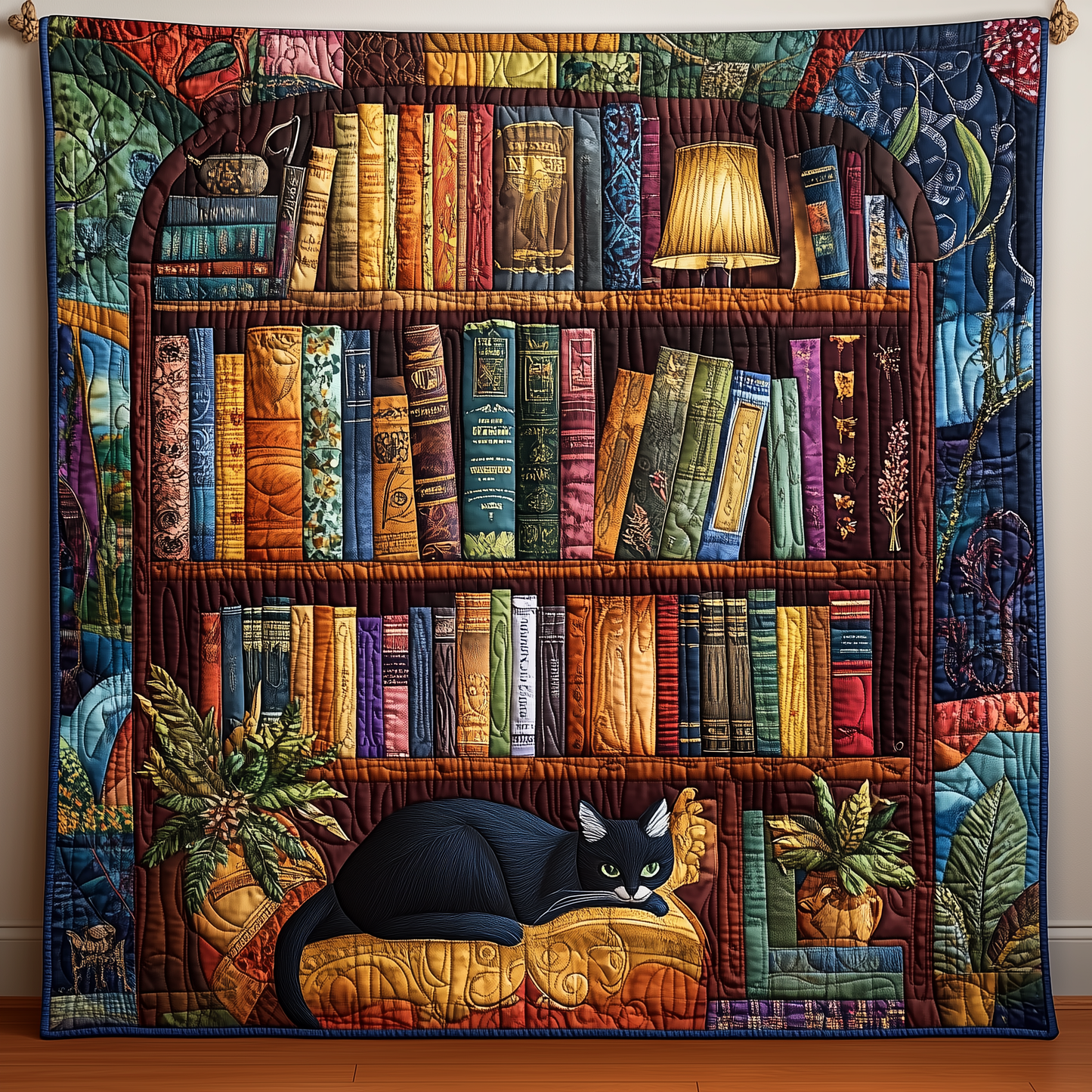 Dreamy Cat Library Quilted Blanket GFTOHD1826