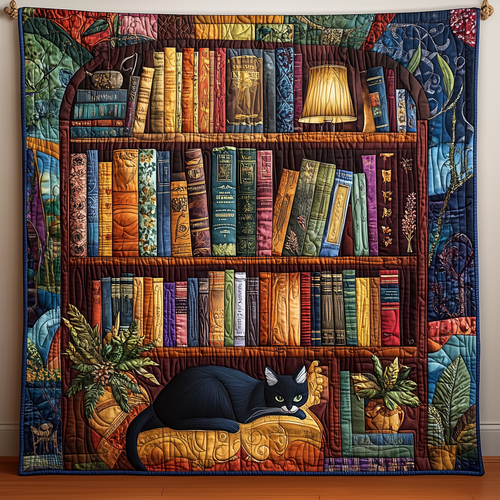 Dreamy Cat Library Quilted Blanket GFTOHD1826