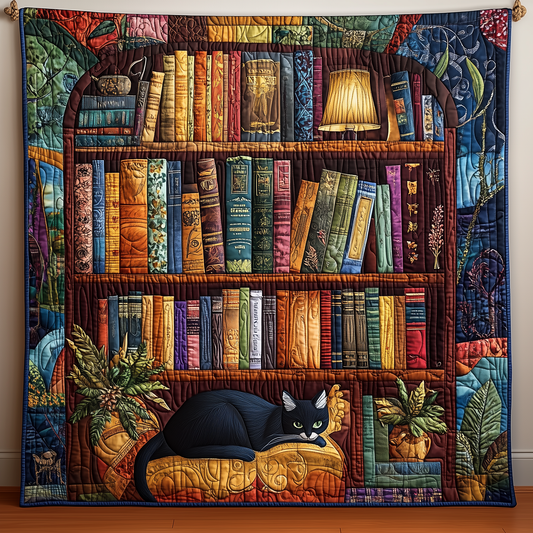 Dreamy Cat Library Quilted Blanket GFTOHD1826