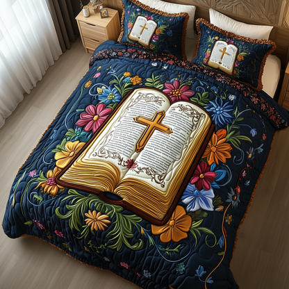 Blessings in Bloom 3-Piece Quilted Bedding Set GFTOHD2116