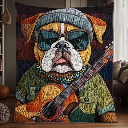 Rockstar French Bulldog Quilted Blanket GFTOHD2126