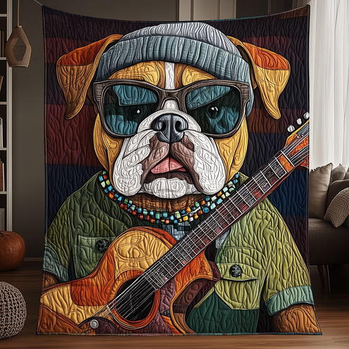 Rockstar French Bulldog Quilted Blanket GFTOHD2126