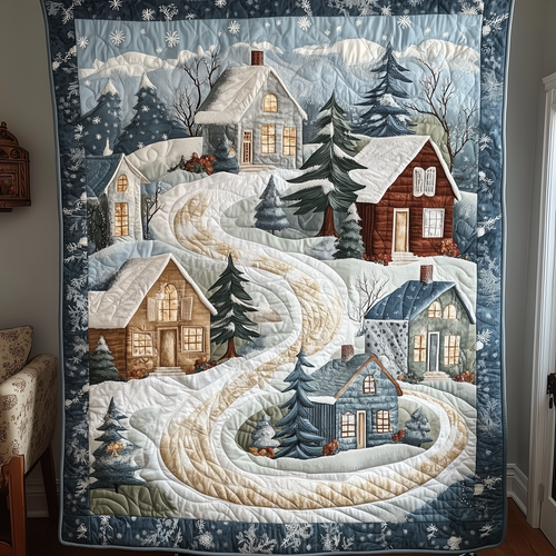Holy Snowy Village Quilted Blanket GFTOHD212