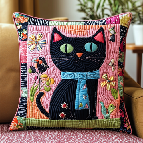 Joyful Kitty Quilted Pillow Case GFTOHD220