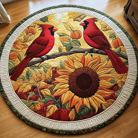 Cardinal Feathered Friends Quilted Round Mat GFTOHD2620