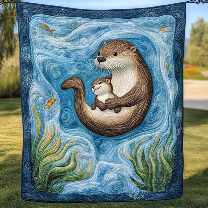 Floating Otter Bliss Quilted Blanket GFTOHD293