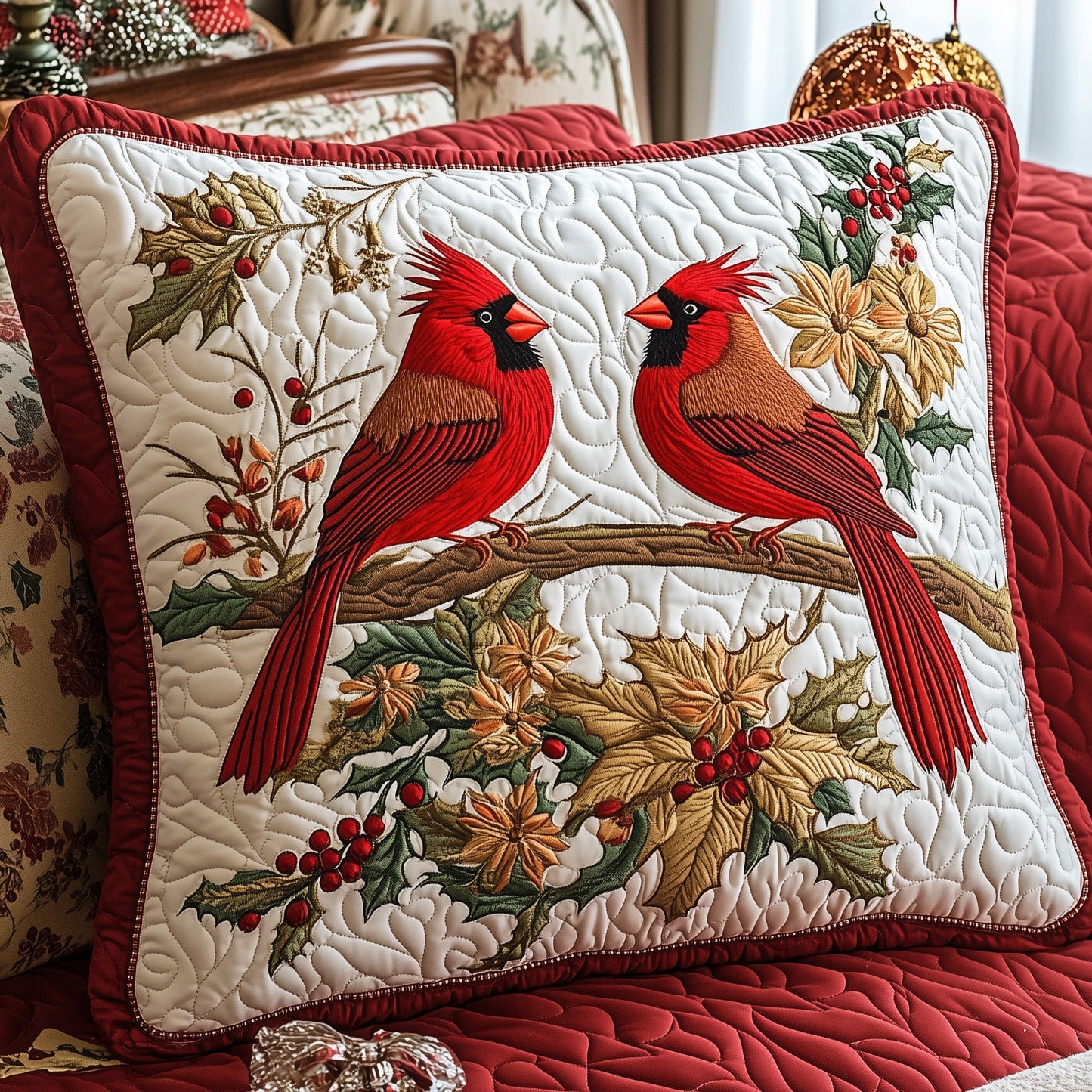 Cardinal Quilted Pillow Case GFTOHD3115